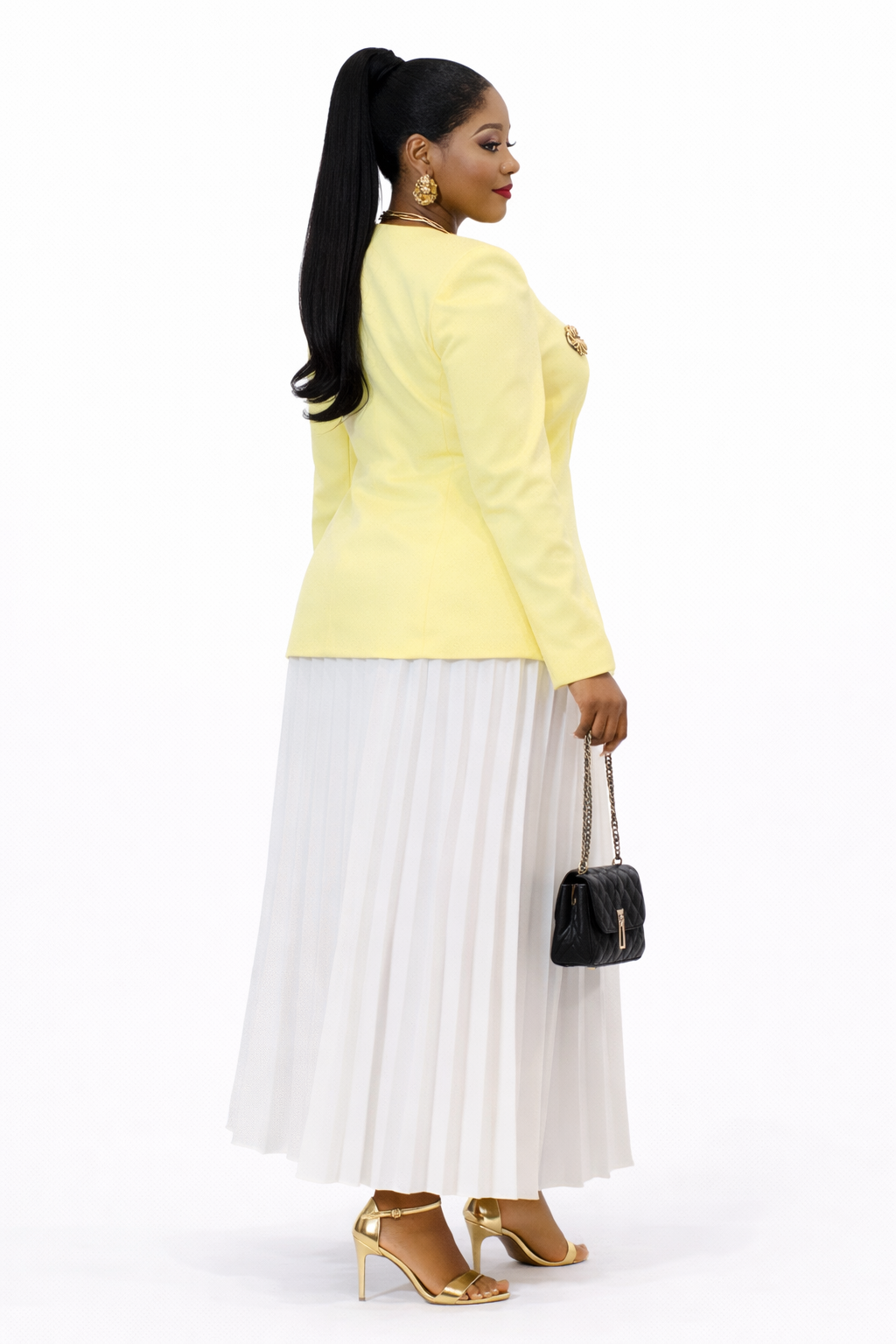 Blazer Couture Jaune Élégance