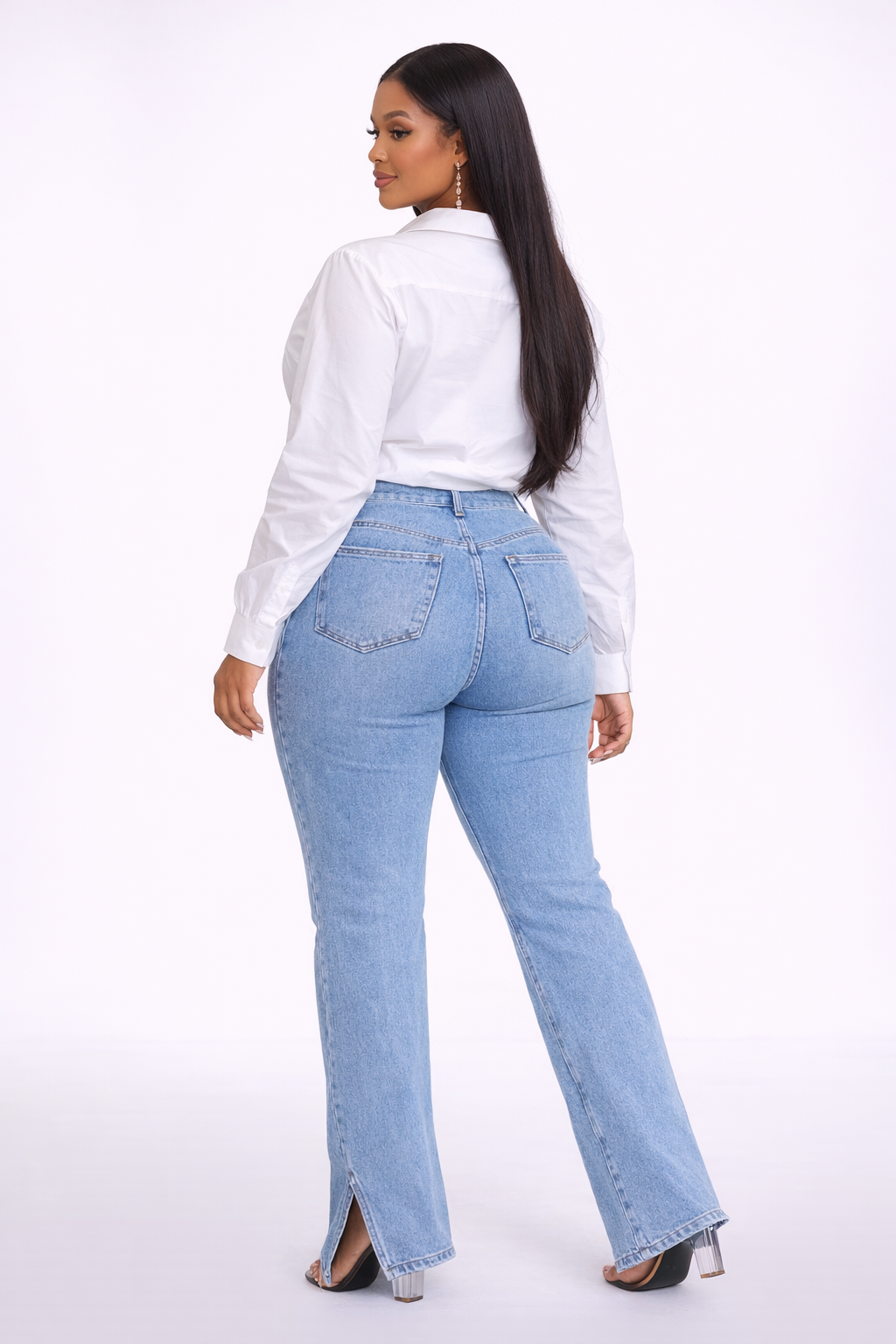 Chemisier Oversize Nœud Couture – Blanc & Noir