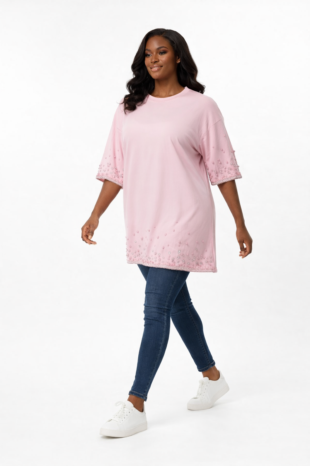 T-shirt Rose Perlé  manches courte – Édition Élégance