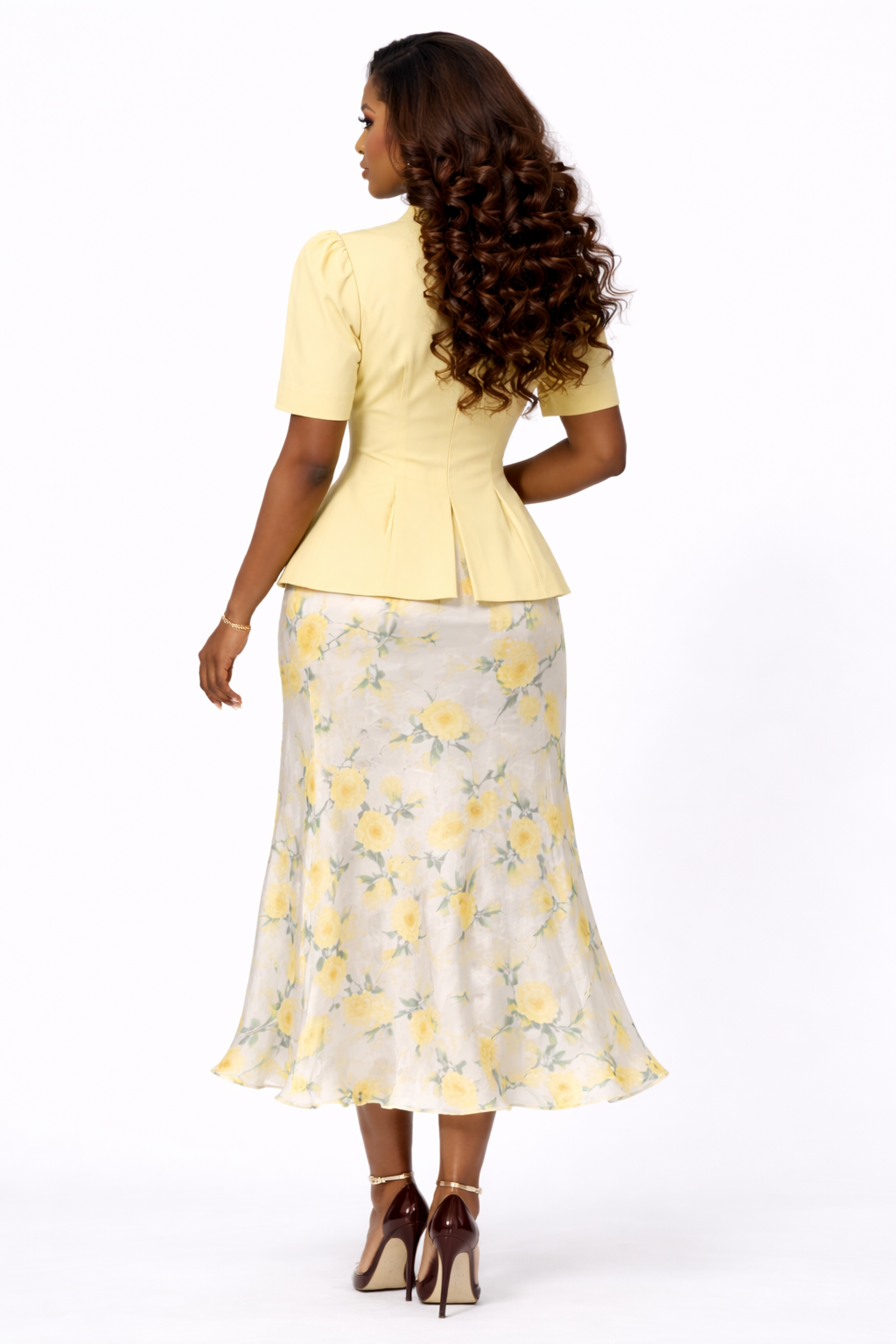 Ensemble Élégance Florale – Jaune Printemps