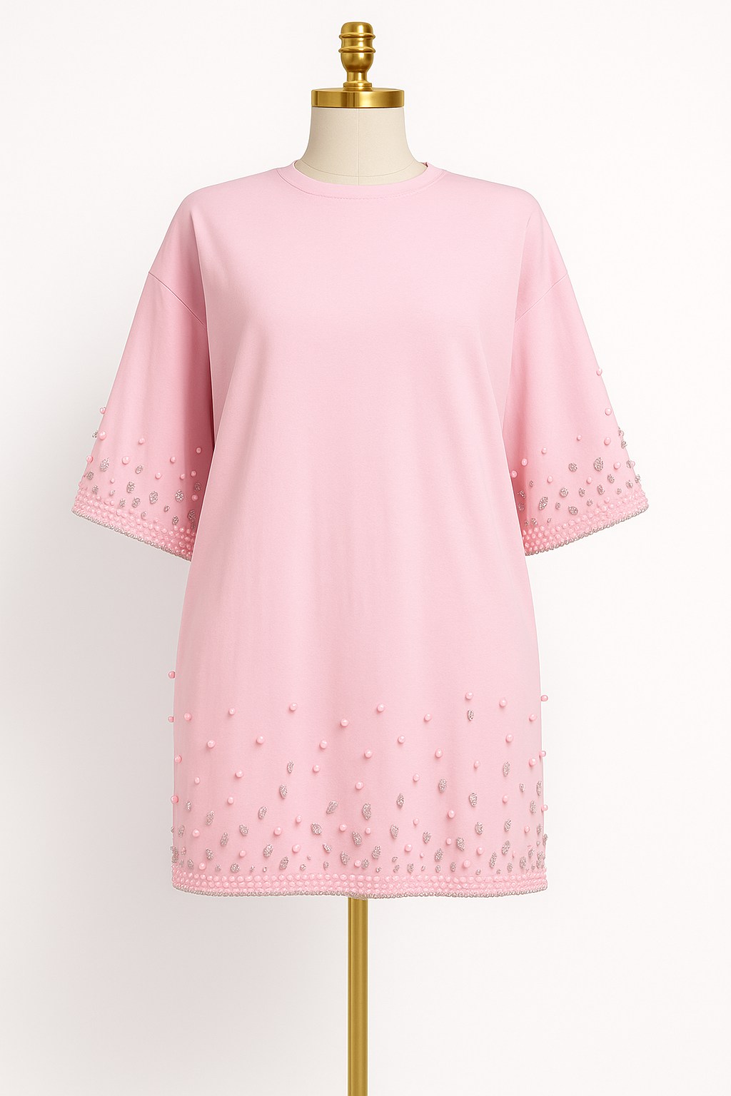 T-shirt Rose Perlé  manches courte – Édition Élégance