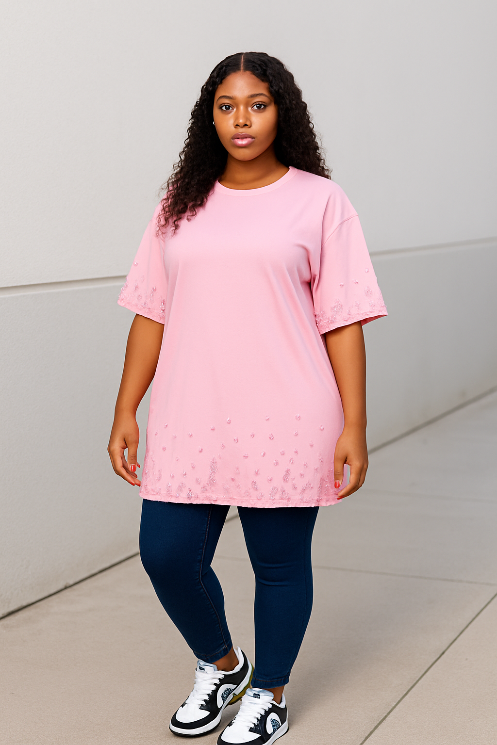 T-shirt Rose Perlé  manches courte – Édition Élégance