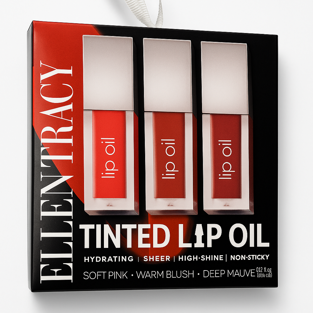 ELLEN TRACY – Coffret 3 Huiles à Lèvres Teintées