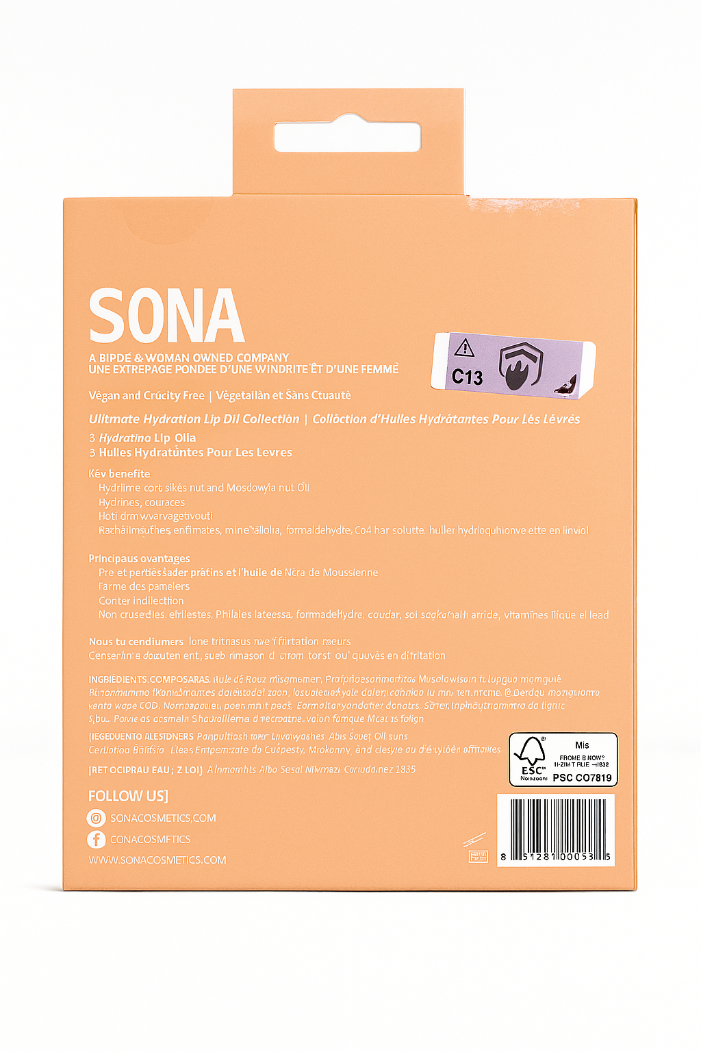 Sona –Coffret de 3 huiles pour les lèvres