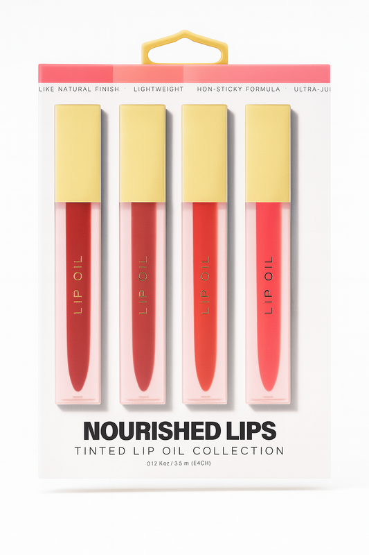 Nourished Lips – Coffret Huiles à Lèvres Teintées (4 pièces)