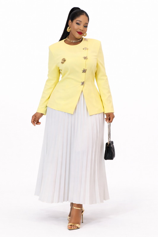 Blazer Couture Jaune Élégance